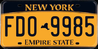 NY license plate FDO9985