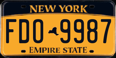 NY license plate FDO9987
