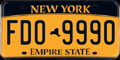 NY license plate FDO9990