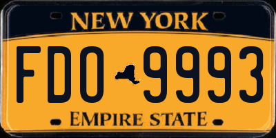 NY license plate FDO9993
