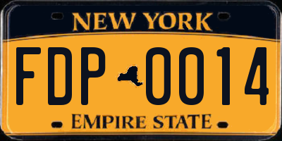 NY license plate FDP0014