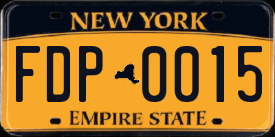 NY license plate FDP0015