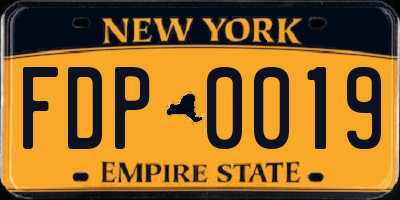 NY license plate FDP0019