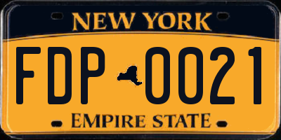 NY license plate FDP0021