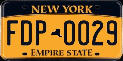 NY license plate FDP0029