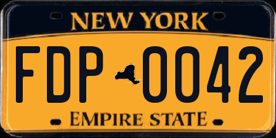 NY license plate FDP0042