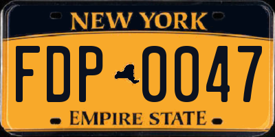 NY license plate FDP0047
