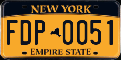 NY license plate FDP0051