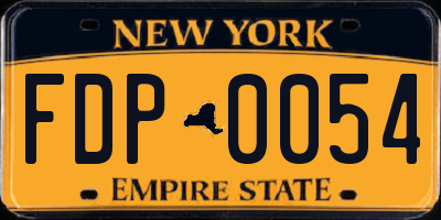 NY license plate FDP0054