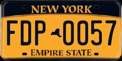 NY license plate FDP0057