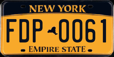 NY license plate FDP0061