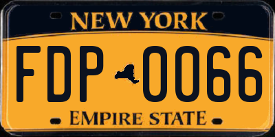 NY license plate FDP0066