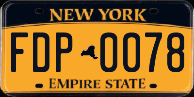 NY license plate FDP0078