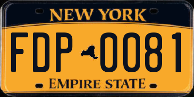 NY license plate FDP0081