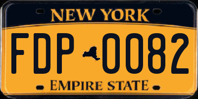 NY license plate FDP0082