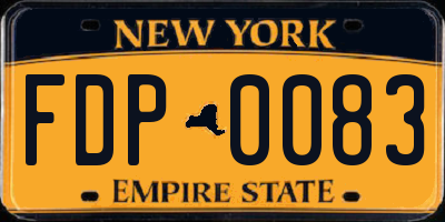 NY license plate FDP0083