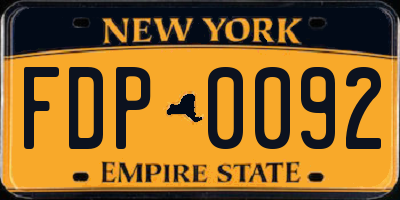 NY license plate FDP0092