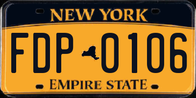 NY license plate FDP0106
