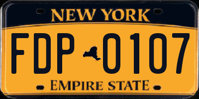 NY license plate FDP0107