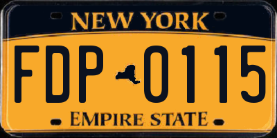 NY license plate FDP0115