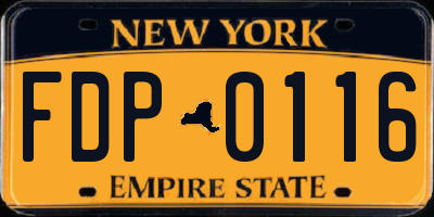 NY license plate FDP0116