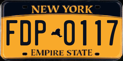 NY license plate FDP0117