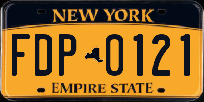 NY license plate FDP0121
