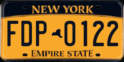 NY license plate FDP0122