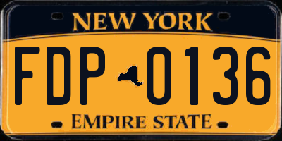 NY license plate FDP0136