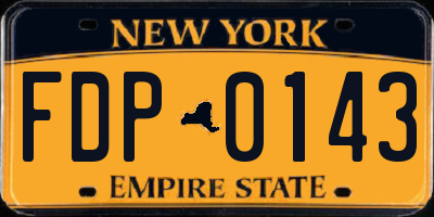 NY license plate FDP0143