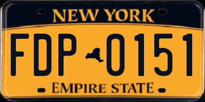 NY license plate FDP0151