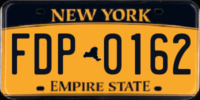 NY license plate FDP0162