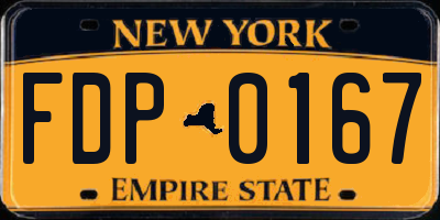 NY license plate FDP0167