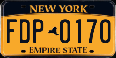 NY license plate FDP0170