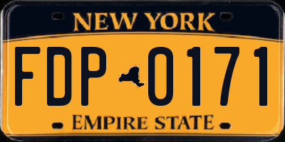 NY license plate FDP0171