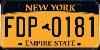 NY license plate FDP0181