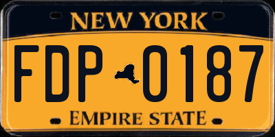 NY license plate FDP0187