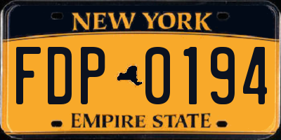 NY license plate FDP0194