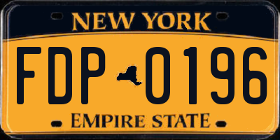 NY license plate FDP0196