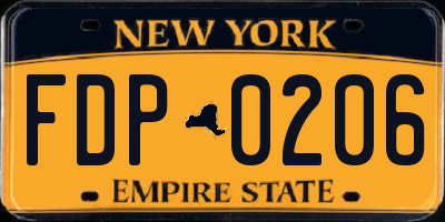 NY license plate FDP0206