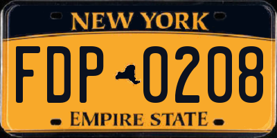 NY license plate FDP0208