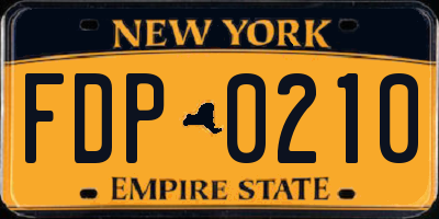 NY license plate FDP0210