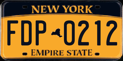 NY license plate FDP0212