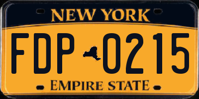 NY license plate FDP0215