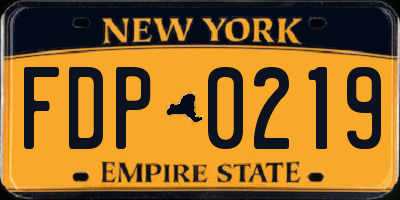 NY license plate FDP0219