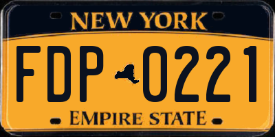 NY license plate FDP0221