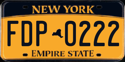 NY license plate FDP0222