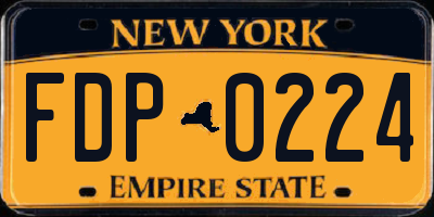 NY license plate FDP0224
