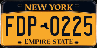 NY license plate FDP0225