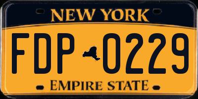 NY license plate FDP0229